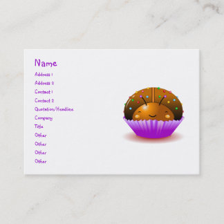 Cartão de visita do cupcake do joaninha do