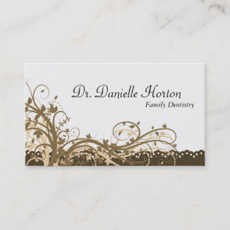 Cartão de visita do dentista da família - floral