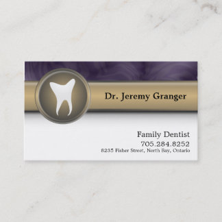 Cartão de visita do dentista da família - ouro &