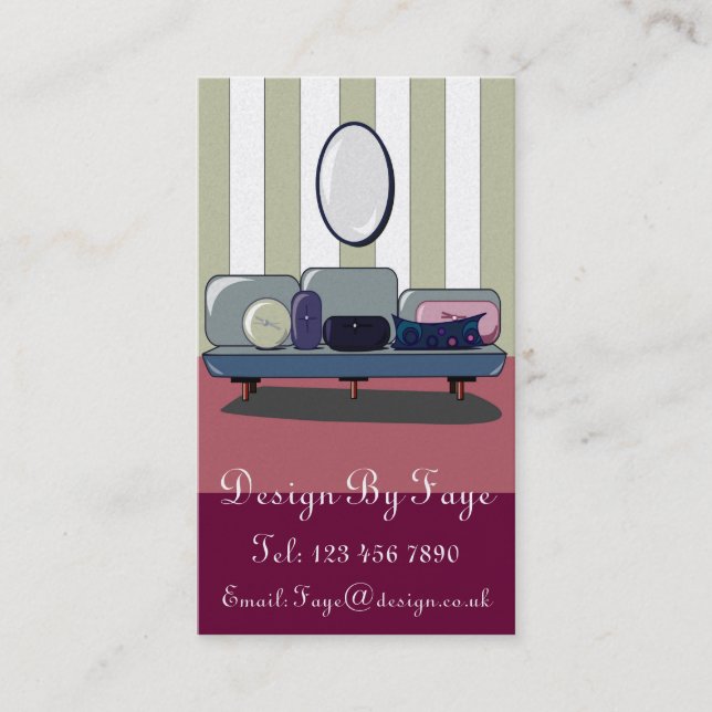 Cartão de visita do desenhista do interior ou da (Frente)