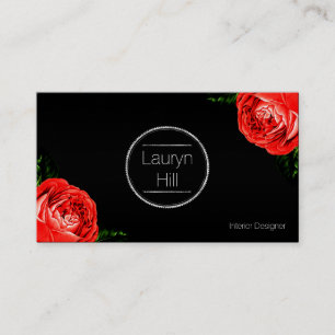 Cartão de visita do design da rosa vermelha do