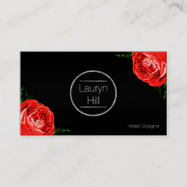 Cartão de visita do design da rosa vermelha do