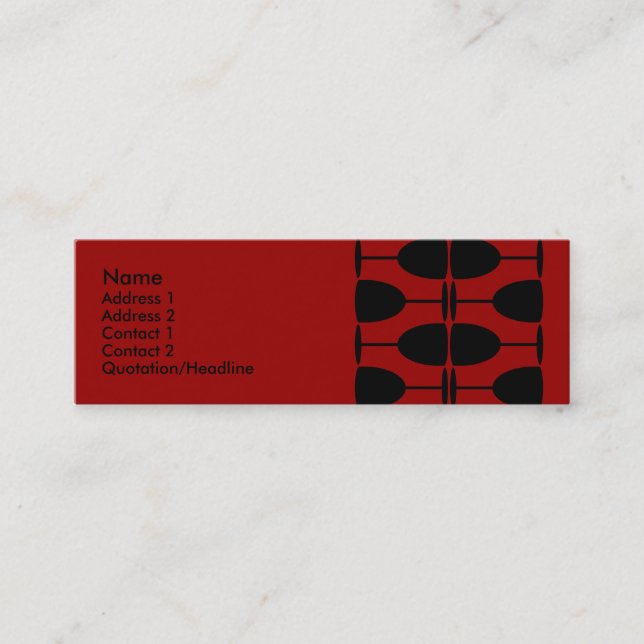 Cartão de visita do design do vinho (Frente)