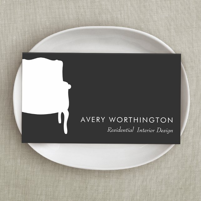 Cartão de visita do Designer de Interior da Cadeir (Criador carregado)