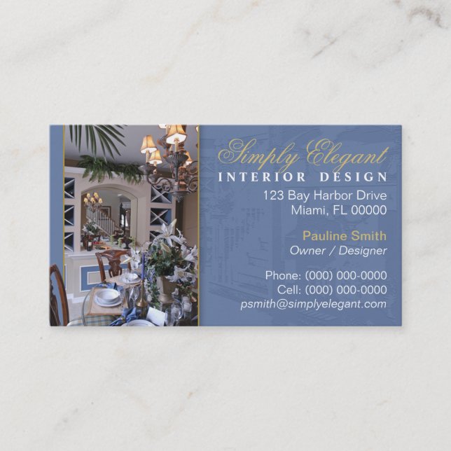 Cartão de visita do designer de interiores (Frente)