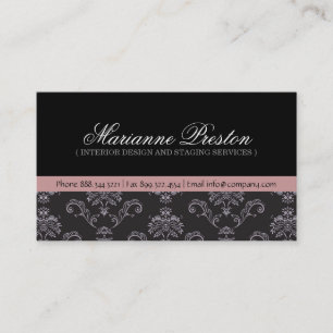 Cartão de visita do designer de interiores do