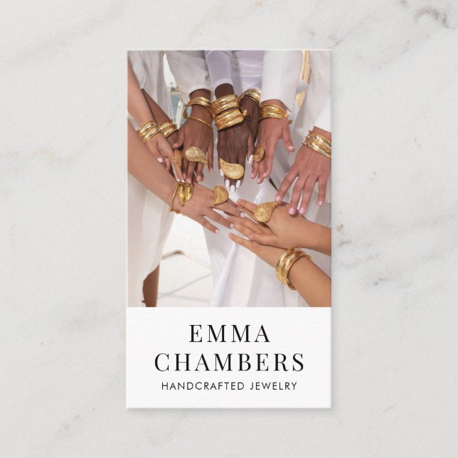 Cartão de visita do Designer de Joias Moderno (Frente)