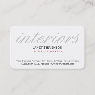 Cartão de visita do Designer Interior do Canto Arr