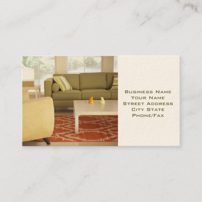 Cartão de visita do Designer Interior ou de Prepar (Frente)