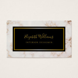Cartão de visita do Designer Interior Preto-Rosa d