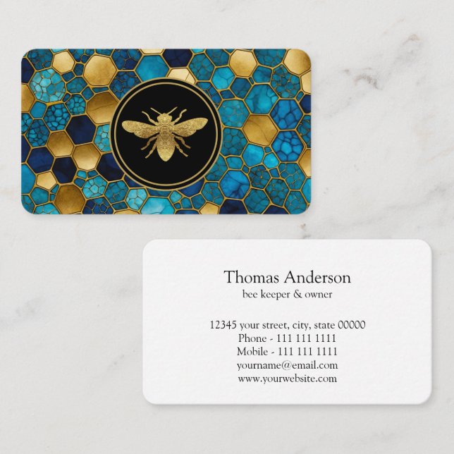 Cartão de visita do Detentor de Abelhas de Fazenda (Frente/Verso)