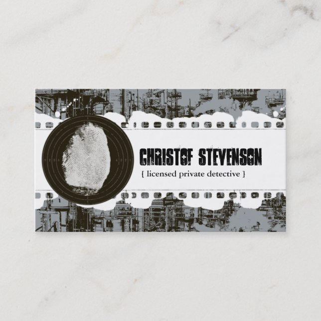 Cartão de visita do detetive privado da impressão (Frente)