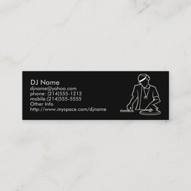 Cartão de visita do DJ (Frente)