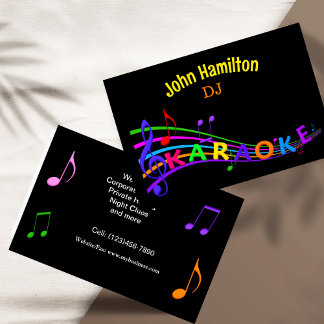 Cartão de visita do DJ Karaoke personalizado