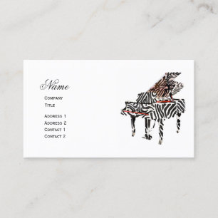 Cartão de visita do ~ do piano de cauda da zebra