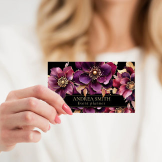 Cartão de visita do Elegante Floral Event Planner