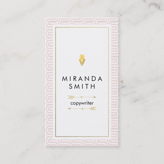 Cartão de visita do escritor do autor - chique (Frente)