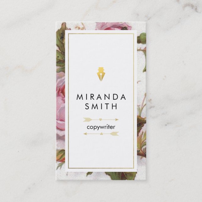 Cartão de visita do escritor do autor - chique (Frente)