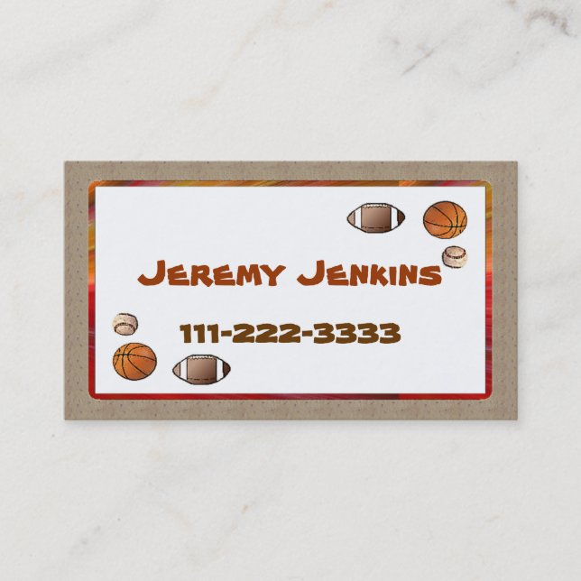 Cartão de visita do Esporte Infantil (Frente)