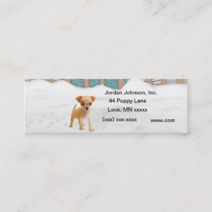 Cartão de visita do filhote de cachorro da neve