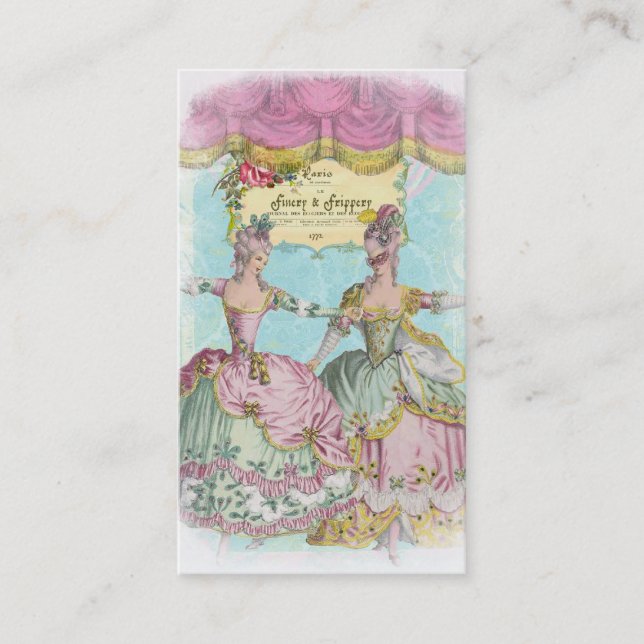 Cartão de visita do Finery e do Frippery (Frente)