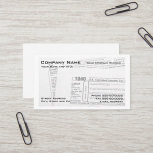 Cartão de visita do formulário de imposto federa