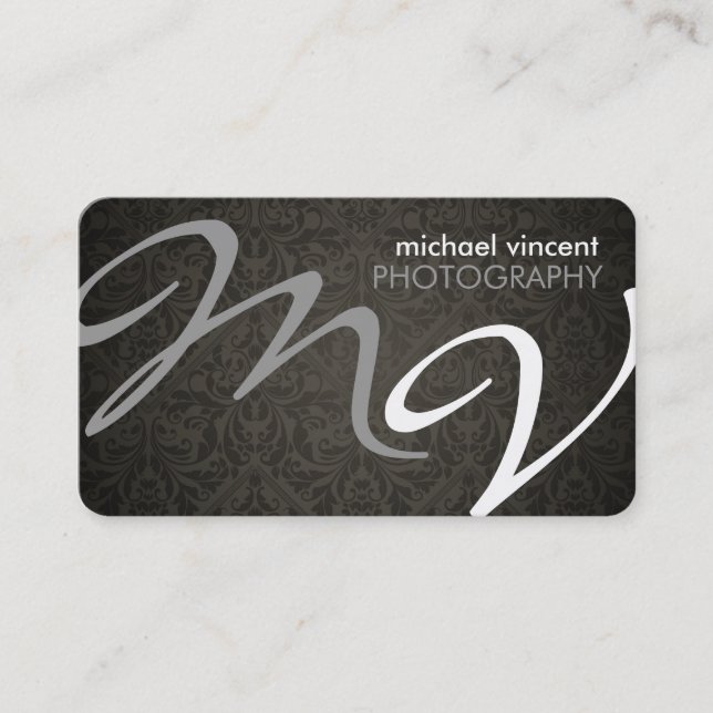 Cartão de visita do fotógrafo do monograma do (Frente)