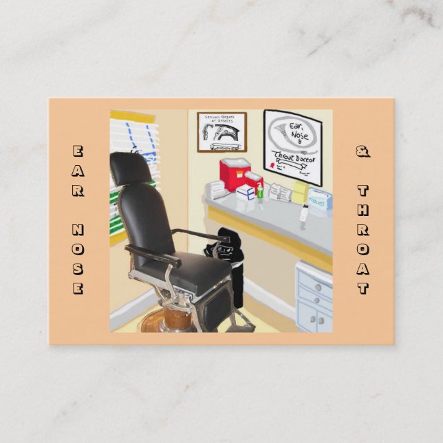 Cartão de visita do Gabinete do Médico do Nariz e  (Frente)