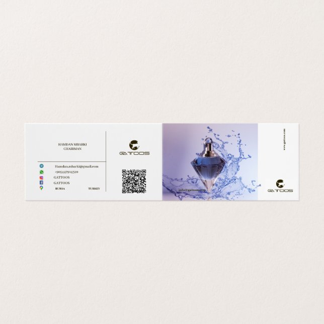 CARTÃO DE VISITA do GATTOOS Dobrado (Exterior Desdobrado)