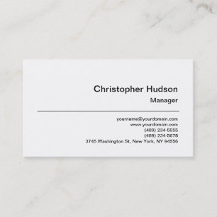 Cartão de visita do gerenciador simples preto bran