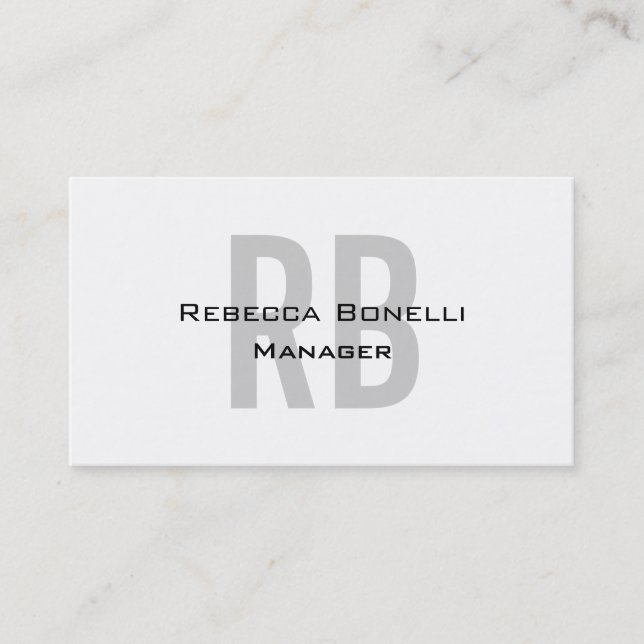 Cartão de visita do Gestor de Monograma da Cinza B (Frente)