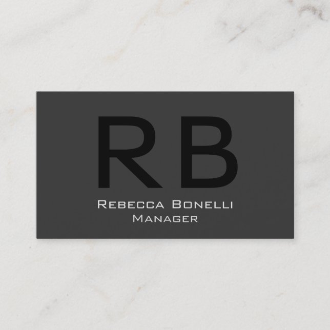 Cartão de visita do Gestor Profissional Monograma  (Frente)