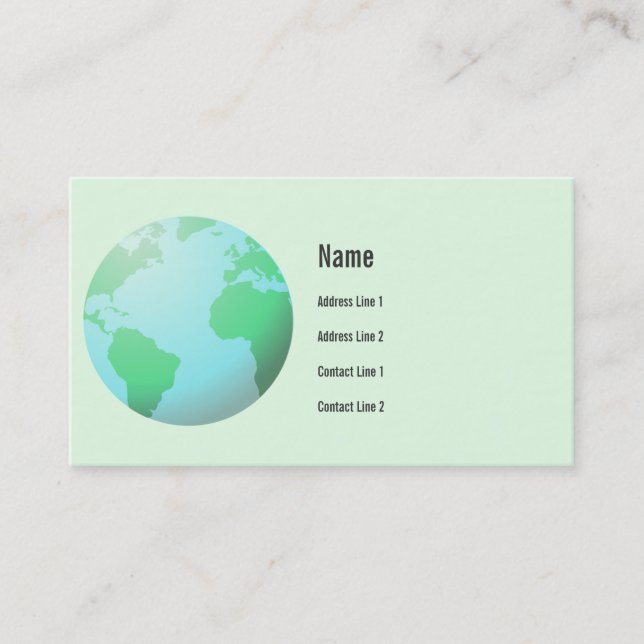 Cartão de visita do globo da terra (Frente)