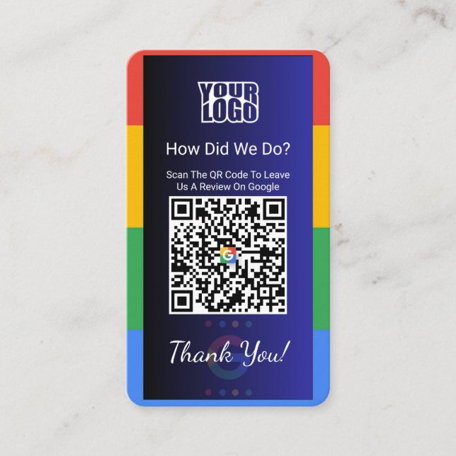 Cartão de visita do Google Review com link no Face (Frente)