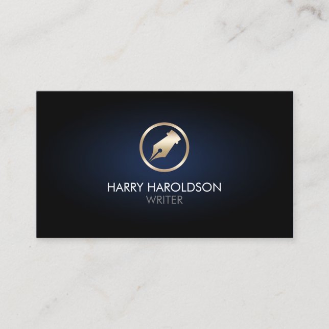 Cartão de visita do Ícone Nib da Caneta do Autor d (Frente)