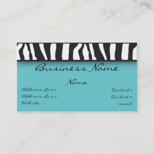 Cartão de visita do impressão da zebra