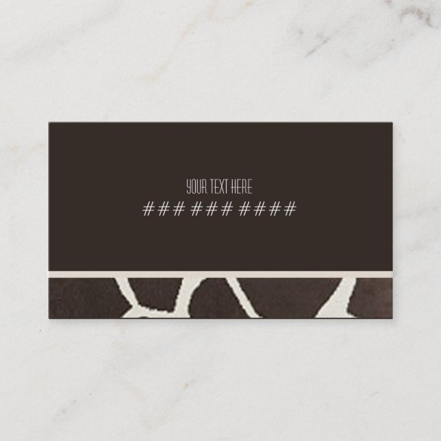 Cartão de visita do impressão do girafa (Frente)