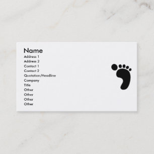 Cartão de visita do impressão do pé direito