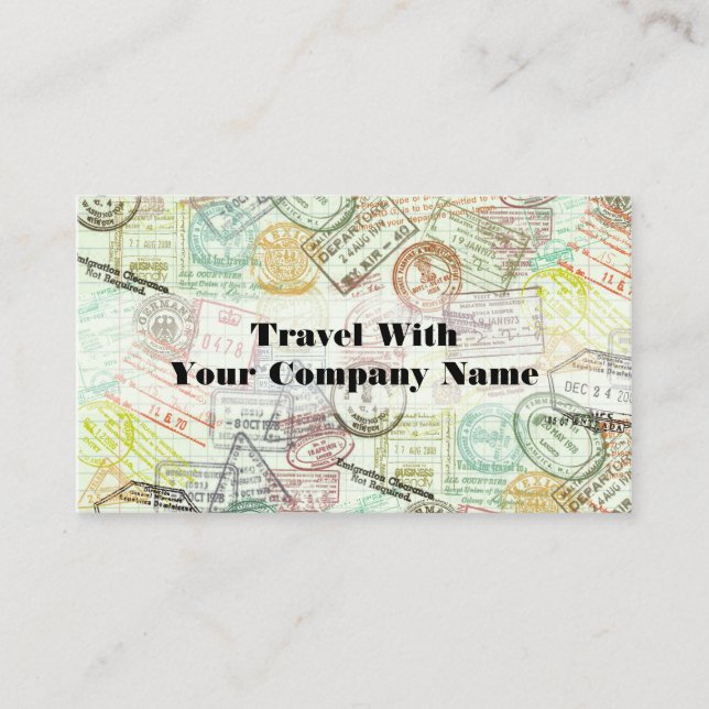 Cartão de visita do impressão do viagem do selo do (Frente)
