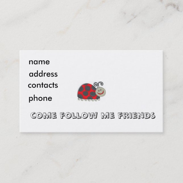 cartão de visita do inseto dos miúdos… (Frente)