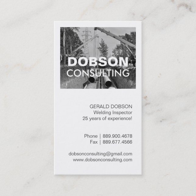 Cartão de visita do inspector da soldadura (Frente)