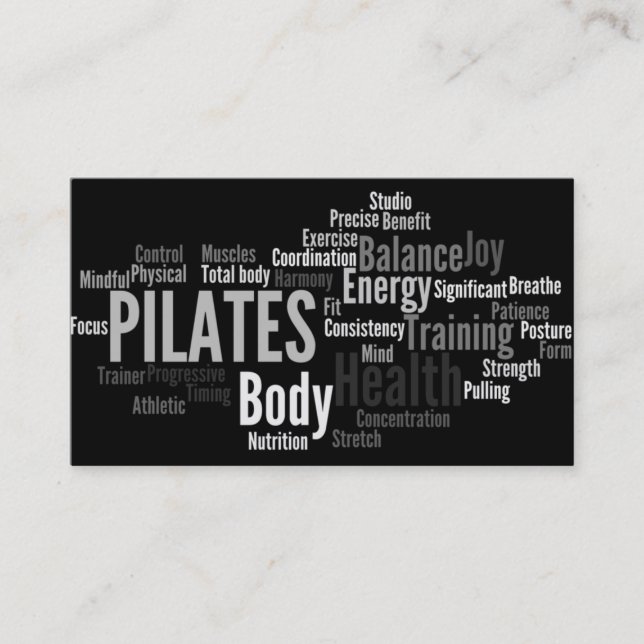 Cartão de visita do instrutor de PILATES (Frente)