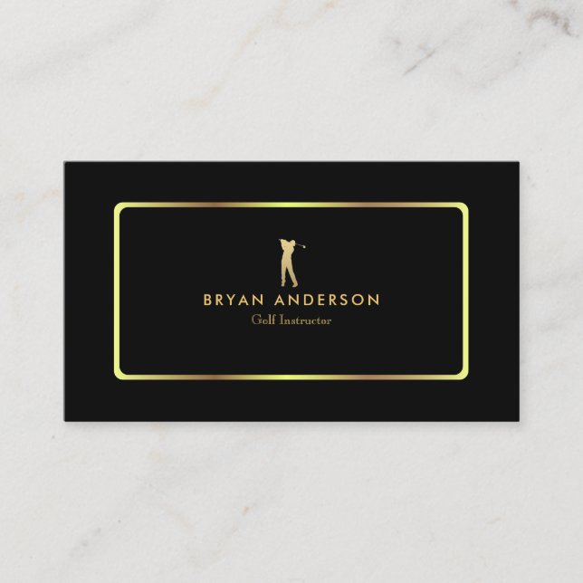 Cartão de visita do instrutor do golfe (Frente)
