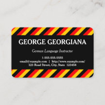 Cartão de visita do instrutor do idioma alemão