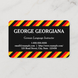 Cartão de visita do instrutor do idioma alemão