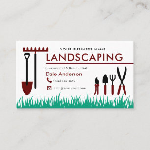 Cartão de visita do Landscaping Lawn Care