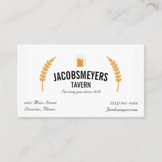 Cartão de visita do logotipo da cerveja da taberna