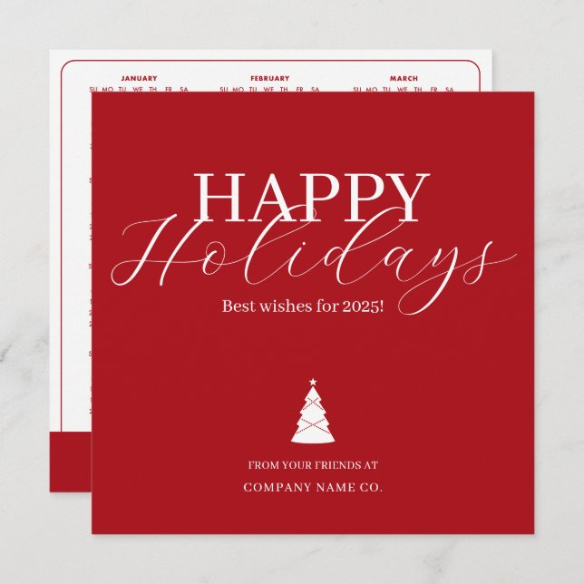 cartão de visita do logotipo do calendário 2025 (Frente/Verso)