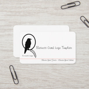 Cartão de visita do logotipo preto ou Raven