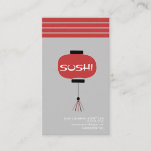 Cartão de visita do Logotipo Sushi Asiático no J